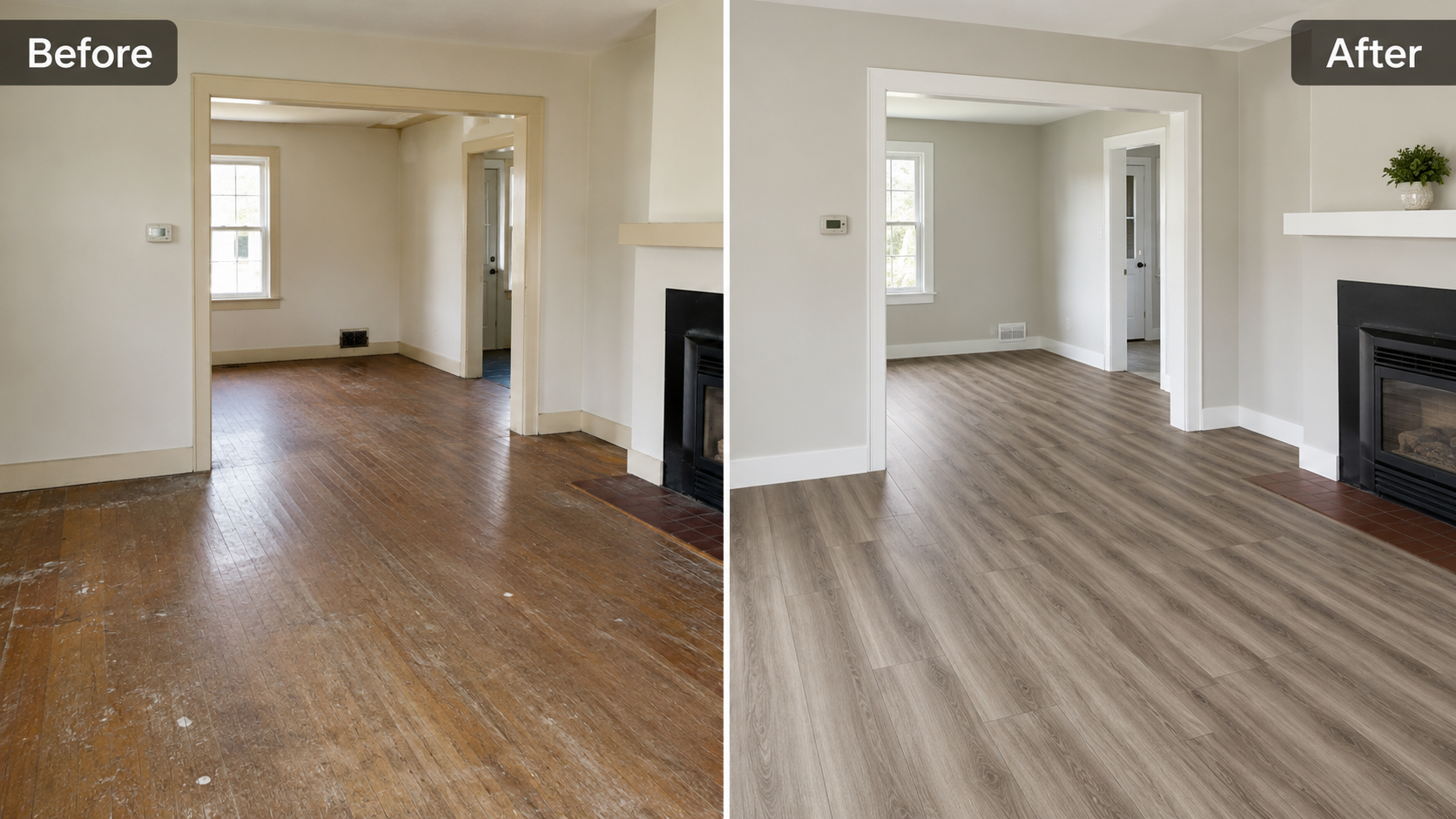South Tampa LVP install before and after