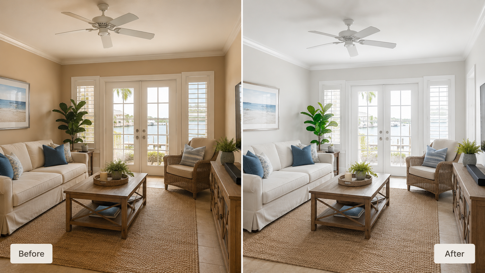 Bayshore interior repaint before and after